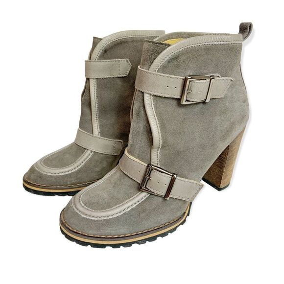 Bettye Muller Radford Suede Buckle Boots - Picture 2 of 11